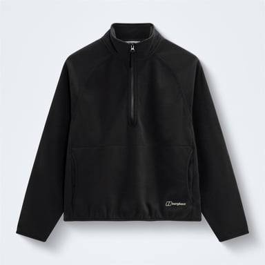 Berghaus Bamburgh dames-sweatshirt met opstaande kraag, hoge kraag en lange mouwen in ZWART