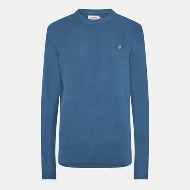 Farah Rainhill herentrui met regular fit en lange mouwen in Cold Metal