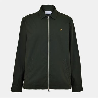 Farah Radley overshirt voor heren met effen patroon in Evergreen