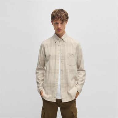 Boss Regular-fit overhemd met lange mouwen voor heren in lichtbeige 273