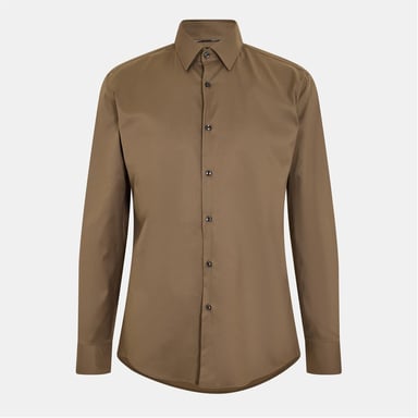 Groen Boss Oxford overhemd voor heren met kentkraag, lange mouwen en Regular Fit