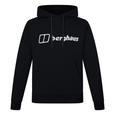 Berghaus Wordmark sweatshirt met capuchon, lange mouwen en ronde hals voor heren in ZWART/ZWART