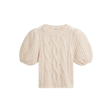 Summum Puff Sleeve Jumper Cozy Cable Knit Sweater 7s8041-70102