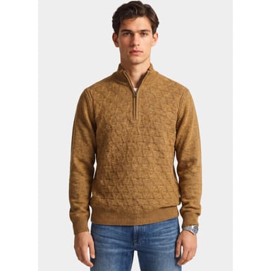 Bos Bright Blue Half zip 1189/40432 d. mustard