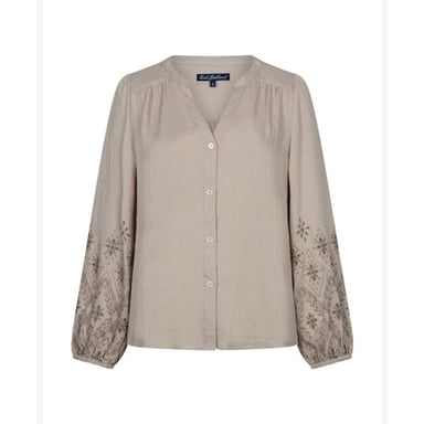 Red Button Blouse SRB5152 Light Truffle