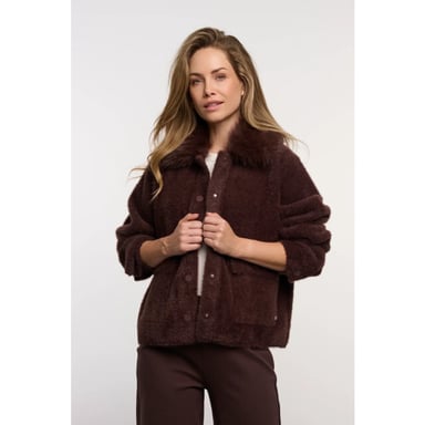 Rino & Pelle Nia.5002613 Rino & Pelle jacket with detachable collar Coffee Roast