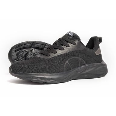 Men's Ellesse Como Runner Low Top Sneakers in Solid Black