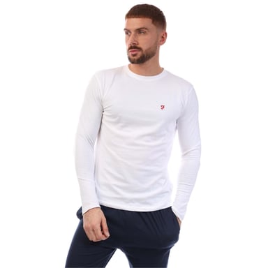 Farah heren T-shirt- en broekset in wit marineblauw