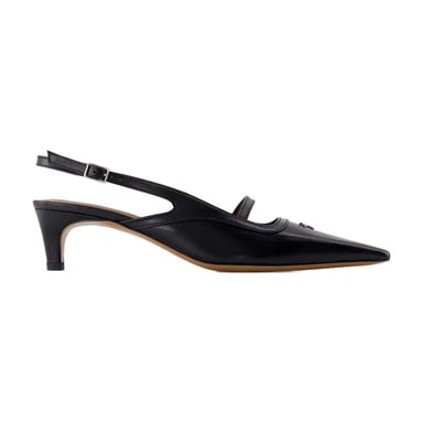 Pointy Sling Back - Maison Kitsune - Leather - Black