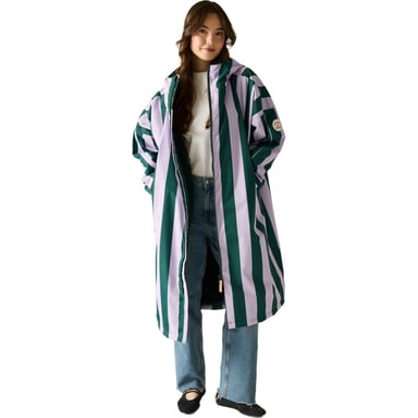 Regatta Dames Cath Kidston Omkleedjas - Lila & groene snoepjesstrepen