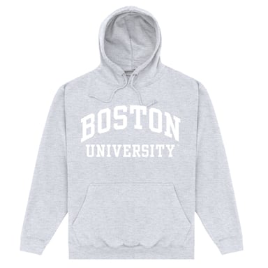 Boston University Script Heather Grey Hoodie