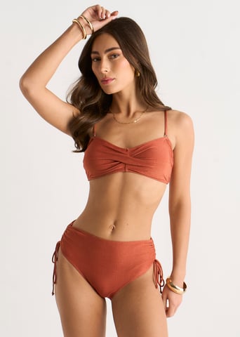 Rust metallic gedraaide bikinitop