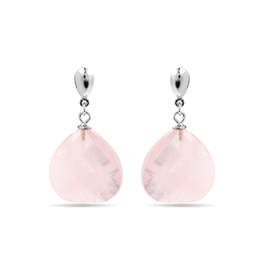 Luxenter zoqoyi earrings made of 925 sterling silver and rose quartz rhodium plated finish
