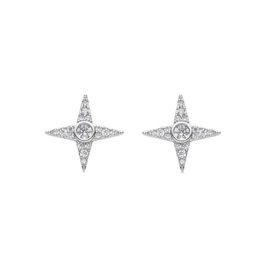 Luxenter Ylu earrings,made of rhodium plated zirconia,finished in rhodium