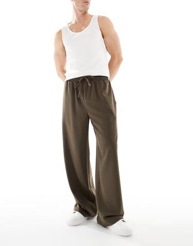 COLLUSION pull on baggy tailored jogger in brown