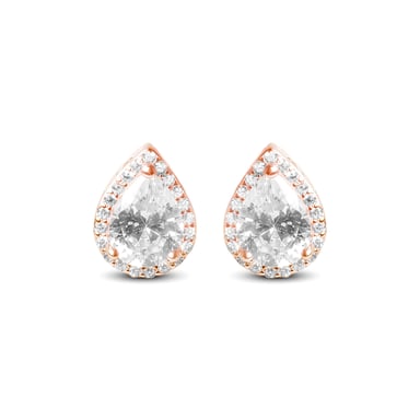 Luxenter theli-örhängen i 925 sterling silver och glänsande 18K roséguldpläterad zirkoniafinish