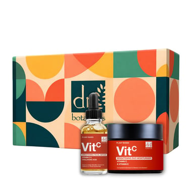 Dr. Botanicals Anti-Ageing Vitamin C Duo Moisturiser & Facial Serum Kit for Acne, Blemishes, Large Pores, Brightening