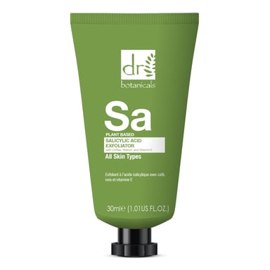 Dr. Botanicals Salicylic Acid Anti-Ageing Exfoliator with Coffee, Walnut & Vitamin E 30ml for Acne, Blemishes, Large Pores