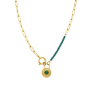 Luxenter Malachite necklace finished in 18K yellow gold - Mossir