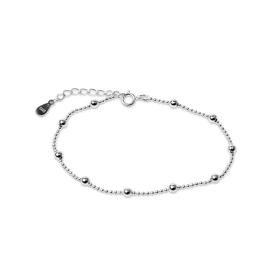 Luxenter 925 sterling silver bollarmband med rodiumpläterad yta