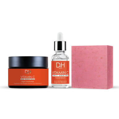 Dr H Vitamin C Anti-Ageing Night Skincare Gift Set for Acne, Blemishes, Large Pores, Brightening