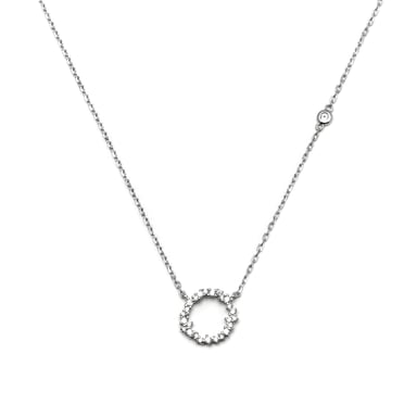 Luxenter thilak necklace made of 925 sterling silver and shiny rhodium plated zirconia finish