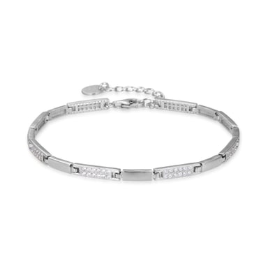 Luxenter kinusi bracelet in 925 sterling silver and shiny rhodium-plated zirconia finish