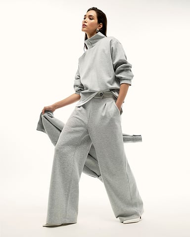 River Island Womens Wide Leg Trousers Grey Tailored