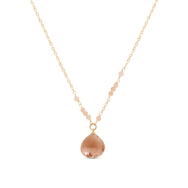 Luxenter zoqoyi necklace made of metal alloy and 18K gold plated smoky quartz with hydrothermal finish