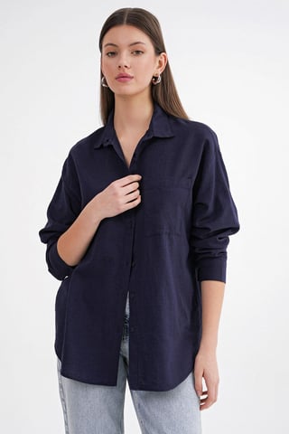 Oversize Linen Blend Shirt