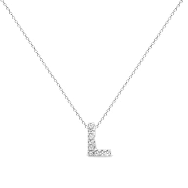 Luxenter alphabet necklace in 925 sterling silver and shiny rhodium-plated finish zirconia