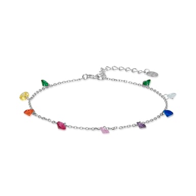 Luxenter Rolcon-armband tillverkat av 925 sterlingsilver och Multicolour Zirconia med rodiumplätering