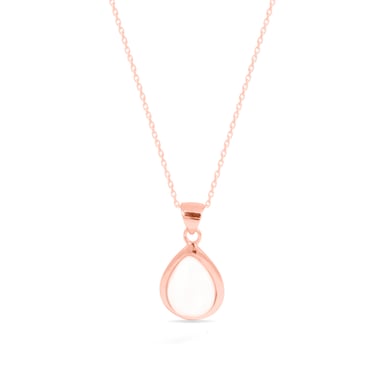 18K roséguldpläterat halsband av 925 sterlingsilver och kattöga