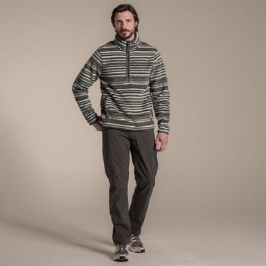 Craghoppers Herr Tatton II Kontrastrandig Fleece-Topp (Skogsgrön)