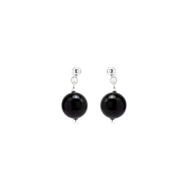 Luxenter coleki earrings made of metal alloy and onyx rhodium plated finish