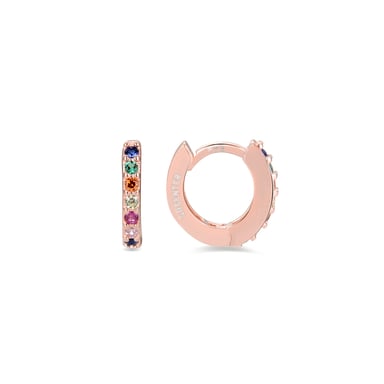 Luxenter leofcar örhängen i 925 sterling silver och flerfärgade zirkoner med 18kt roséguldpläterad yta
