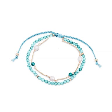 Luxenter athat metal alloy and amazonite bracelet 18K gold plated finish