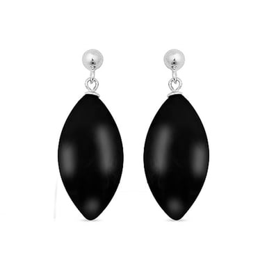 Luxenter ayom earrings of 925 sterling silver and onyx rhodium plated finish