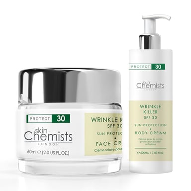 skinChemists Anti-aging bodycrème met SPF 30 (200 ml) + dagcrème met SPF 30 (60 ml)