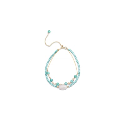 Luxenter ekhao metal alloy and amazonite 18K gold plated finish bracelet