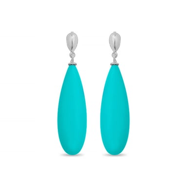 Luxenter adak earrings made of 925 sterling silver and turquoise rhodium plated finish