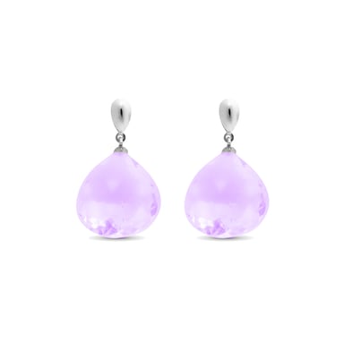 Luxenter zoqoyi earrings in 925 sterling silver and morganite zirconia rhodium plated finish