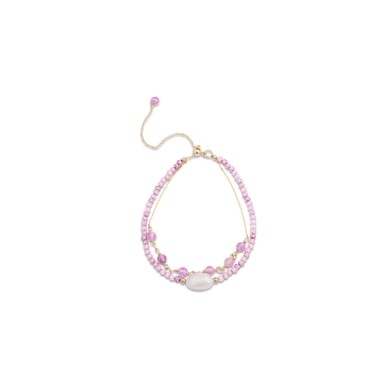 Luxenter ekhao bracelet in metal alloy and pink tourmaline 18K gold plated finish