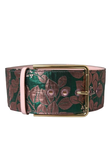 Floral Brocade Wide Waist Belt
