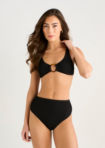 Getextureerd bikinibroekje met hoge taille
