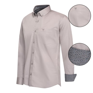 Cappuccino Italia Overhemden Regular Fit Overhemd Grijs Grey