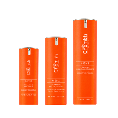 skinChemists Anti-Ageing Advanced Vitamin C Men's Preventative Routine for Acne, Blemishes, Large Pores, Brightening