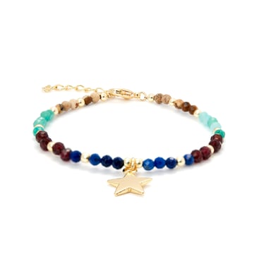 Luxenter Nerald Multicolour crystal bracelet in 18 carat yellow gold finish