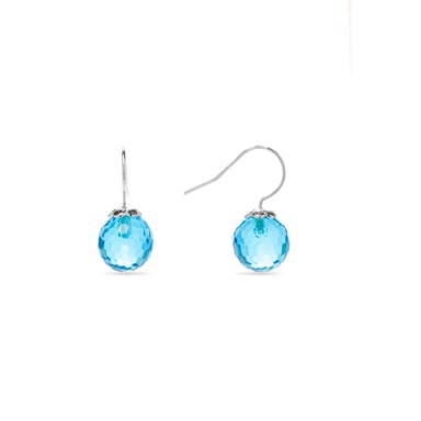Luxenter Luxenter geel earrings made of 925 sterling silver and aquamarine blue hydrothermal quartz rhodium plated finish