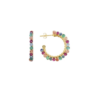 Earrings Luxenter Aiel Multicolour Crystal finished in 18kt Yellow Gold